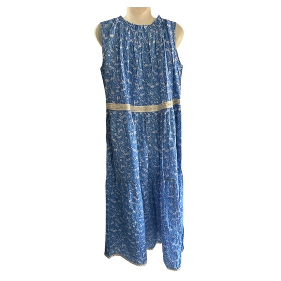 Blue Midi Sundress with Crew Neck for Weddings - Picture 2 of 9